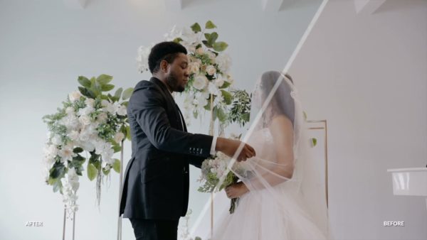 Пример работы LUT из набора Элегантные свадебные LUT для видео Elegant Wedding
