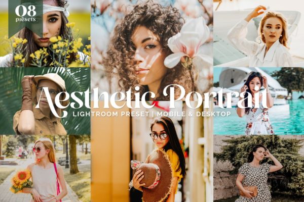 Обложка набора пресетов Aesthetic Portrait Style для Lightroom
