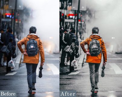 Фотография с цветокоррекцией из набора кинематографичная улица пресеты