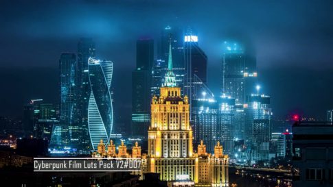 Кадр видео после цветокоррекции LUT для киберпанк вариант 8