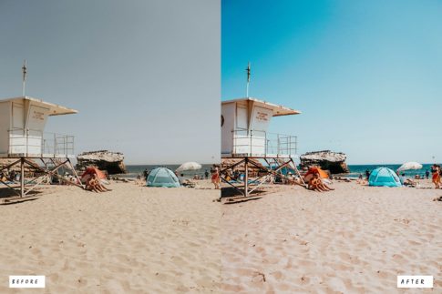 Фотография с цветокоррекцией из набора контрастные пресеты для пляжа и городских улиц