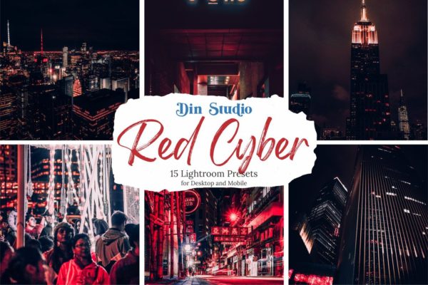Обложка набора пресетов Red Cyber для Lightroom