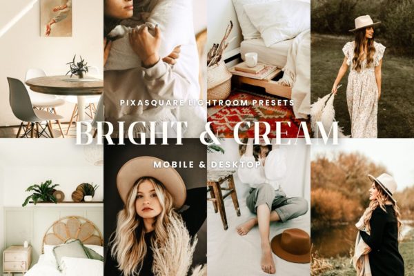 Обложка набора пресетов Bright & Cream для Lightroom