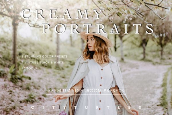 Обложка набора пресетов Soft Airy CREAMY PORTRAITS для Lightroom