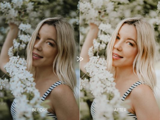 Пример обработки фото пресетом Soft Airy CREAMY PORTRAITS в Lightroom, кадр 2