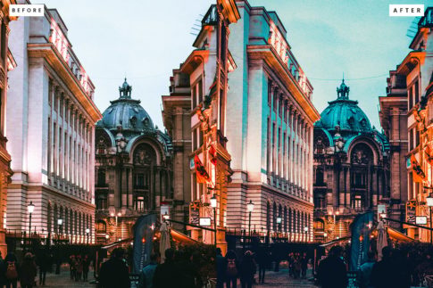 Фотография с цветокоррекцией из набора насыщенные пресеты для старых европейских улиц