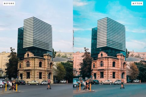 Кадр фото из путешествий обработанный профилем из набора насыщенные пресеты для старых европейских улиц