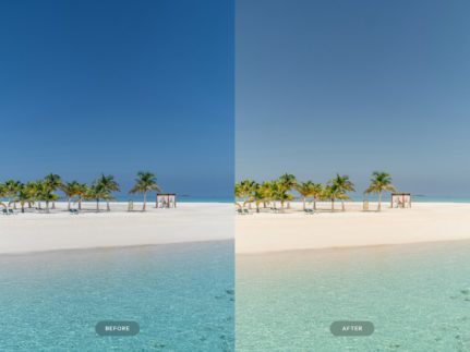 Фотография с цветокоррекцией из набора пляжные пресеты для яркого лета