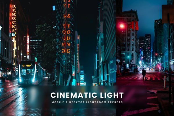 Обложка набора пресетов Cinematic Light для Lightroom