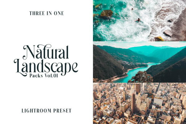 Обложка набора пресетов Natural Landscape Vol.01 для Lightroom