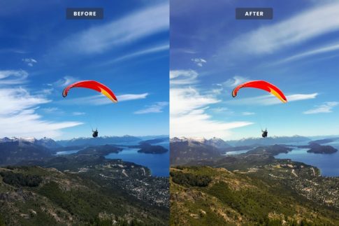 Пример обработки фото пресетом Skydiving в Lightroom, кадр 1