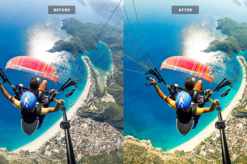 Пример обработки фото пресетом Skydiving в Lightroom, кадр 2