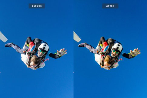 Пример обработки фото пресетом Skydiving в Lightroom, кадр 3