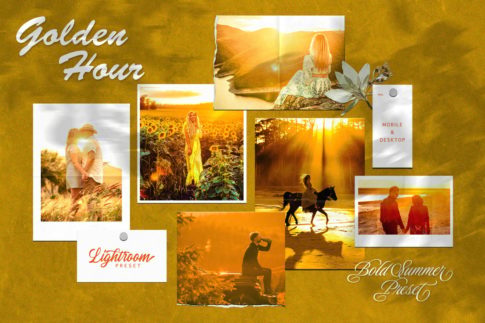 Обложка набора пресетов Golden Hour для Lightroom