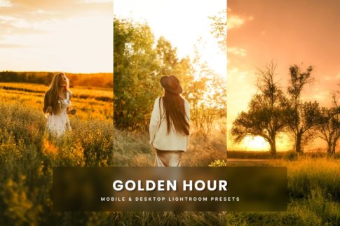 Обложка набора пресетов Golden Hour для Lightroom