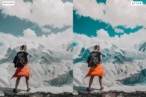 Фотография с цветокоррекцией из набора профессиональные зимние пресеты для снежных кадров