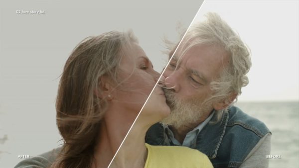 Пример работы LUT из набора Романтичные плёночные LUT для видео Love Story