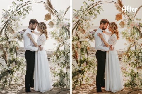 Пример обработки фото пресетом Wedding в Lightroom, кадр 1