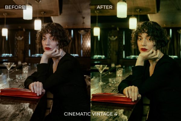 Фотография с цветокоррекцией из набора тёмные винтажные кинопресеты для портретов