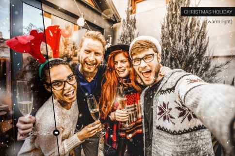 Фотография с цветокоррекцией из набора тёплые новогодние пресеты для домашних кадров