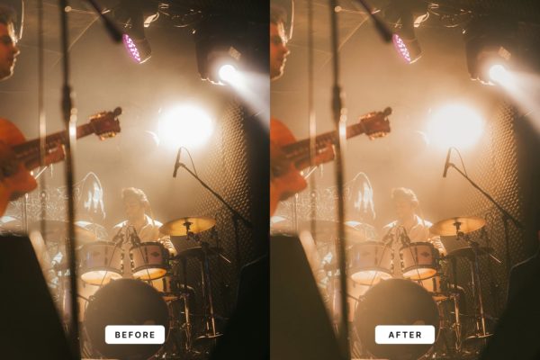 Фотография с цветокоррекцией из набора тёплые пресеты для концертных кадров
