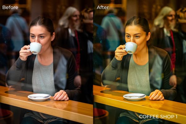 Фотография с цветокоррекцией из набора тёплые пресеты для съёмки в кофейне