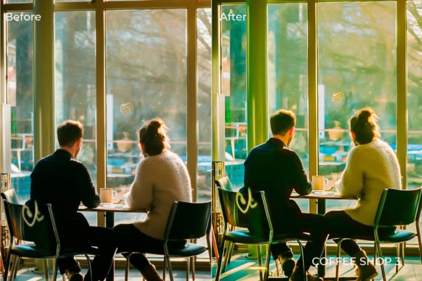 Результат применения пресета тёплые пресеты для съёмки в кофейне на реальном снимке