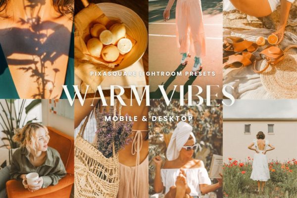 Обложка набора пресетов Warm Vibes для Lightroom