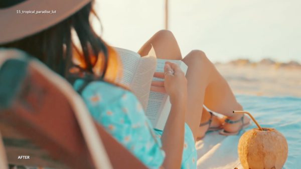 Кадр видео после цветокоррекции LUT для тропики вариант 7