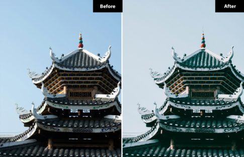 Фотография с цветокоррекцией из набора тёмная природа и приглушённый тон пресеты