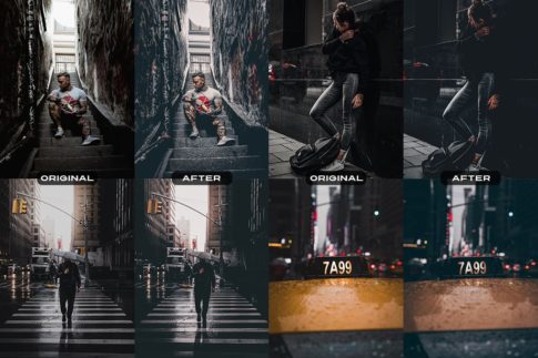 Фотография с цветокоррекцией из набора тёмный неоновый город пресеты