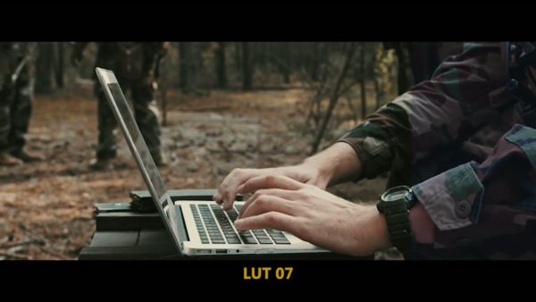 Кадр видео после цветокоррекции LUT для военные вариант 3