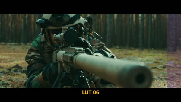 Кадр видео после цветокоррекции LUT для военные вариант 7