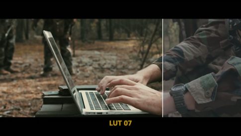 Кадр видео после цветокоррекции LUT для военное кино вариант 3