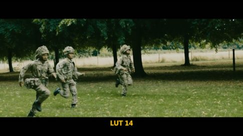 Кадр видео после цветокоррекции LUT для военное кино вариант 5