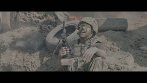 Кадр видео после цветокоррекции LUT для военное кино вариант 6