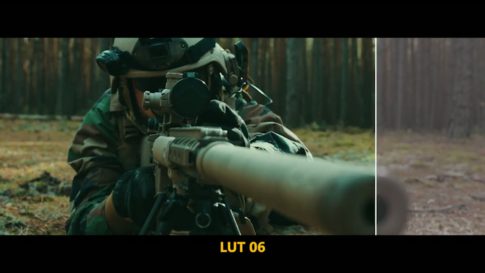 Кадр видео после цветокоррекции LUT для военное кино вариант 7