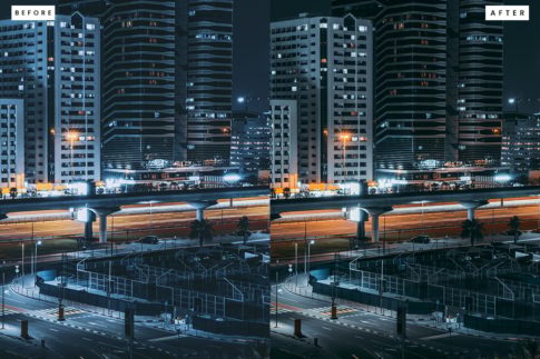 Фотография с цветокоррекцией из набора ночная жизнь города пресеты