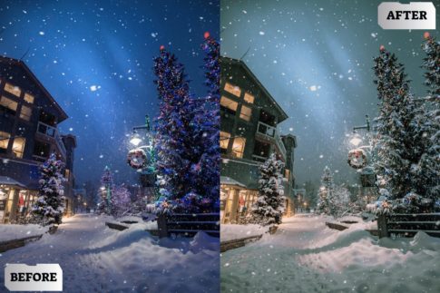 Фотография с цветокоррекцией из набора рождественский снег пресеты